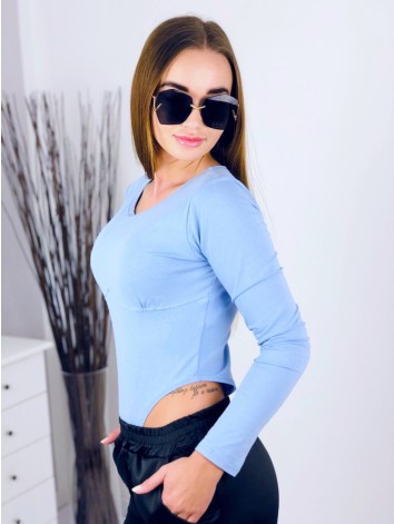 Dámske modré body s rozparkom