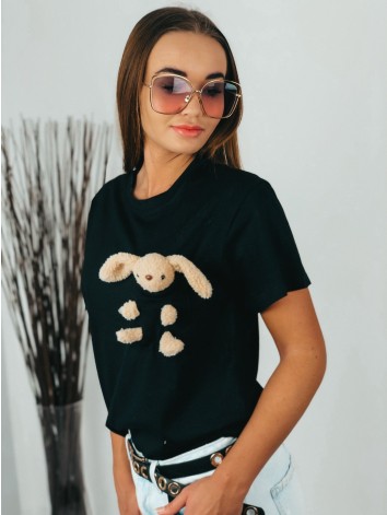 Čierne tričko s plyšovou hračkou