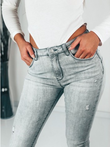 Dámske sivé elastické rifle