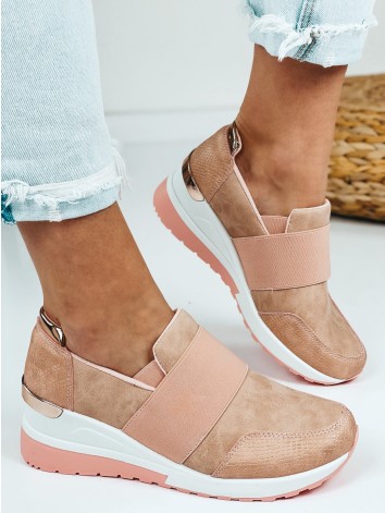 Elegantné ružové naťahovacie tenisky na platforme