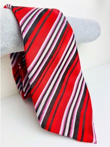 Pánska bielo-červená kravata