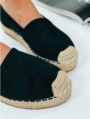 Čierne espadrilky na platforme Lauora