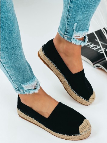 Čierne espadrilky na platforme Lauora