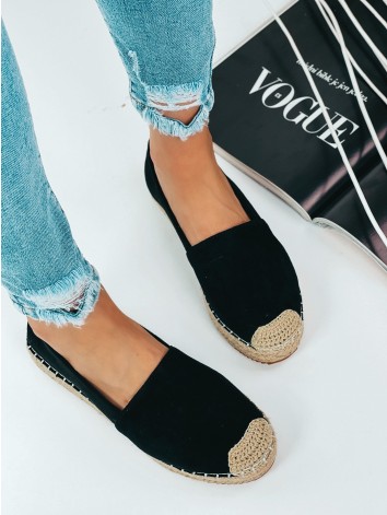 Čierne espadrilky na platforme Lauora