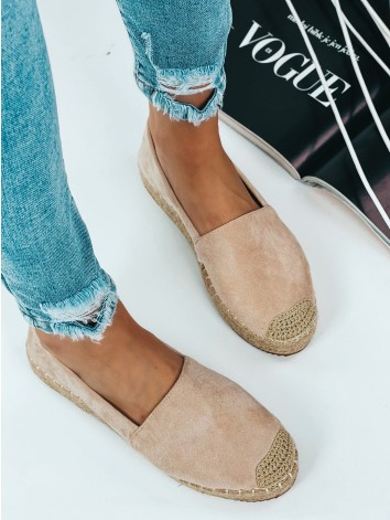 Béžové espadrilky na platforme Lauora