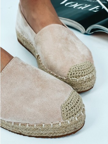 Béžové espadrilky na platforme Lauora