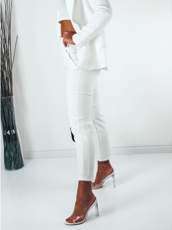 Dámske biele elegantné nohavice