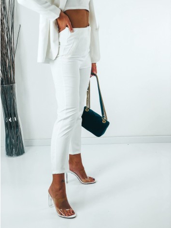 Dámske biele elegantné nohavice