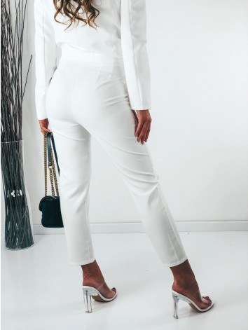 Dámske biele elegantné nohavice