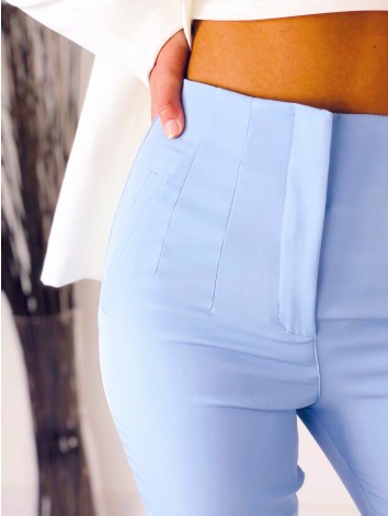 Dámske modré elegantné nohavice