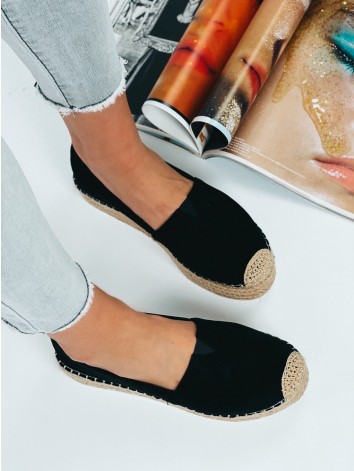 Dámske čierne espadrilky