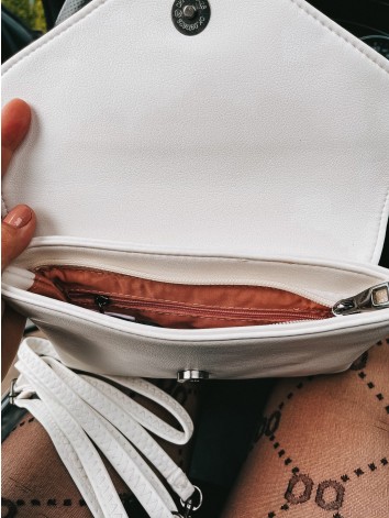 Dámska listová/crossbody biela kabelka