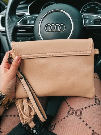 Dámska listová/crossbody béžová kabelka