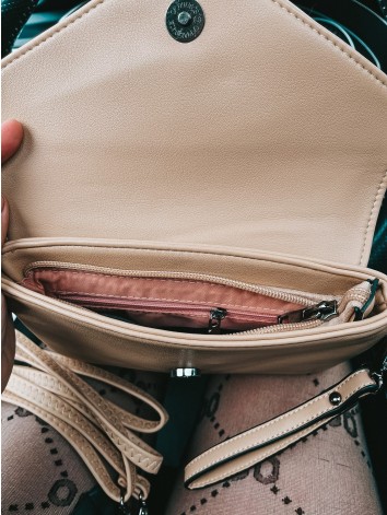 Dámska listová/crossbody béžová kabelka