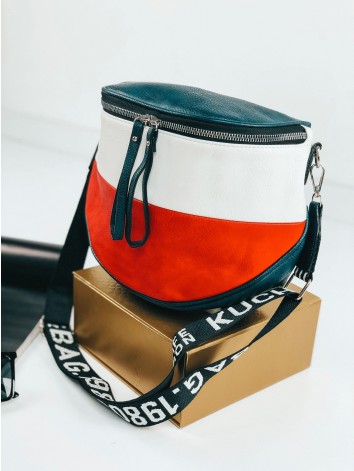 Dámska bielo-červená crossbody kabelka