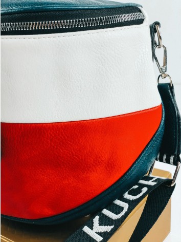 Dámska bielo-červená crossbody kabelka