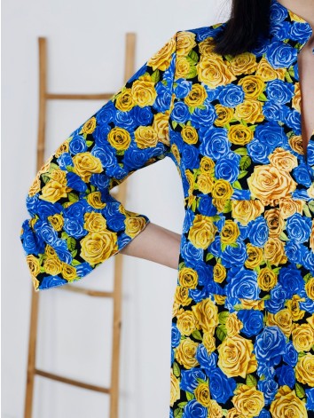 Dámske modré kvetované šaty Mella