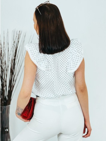 Biela bodkovaná blúzka s gombíkmi