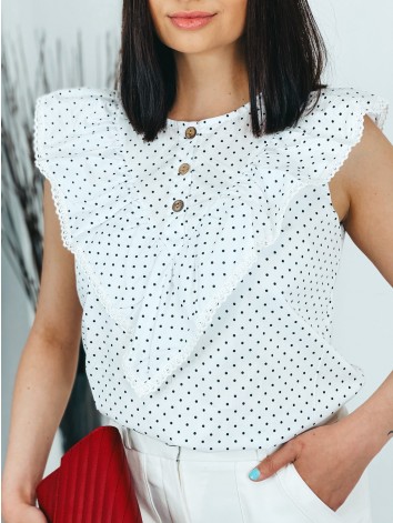 Biela bodkovaná blúzka s gombíkmi