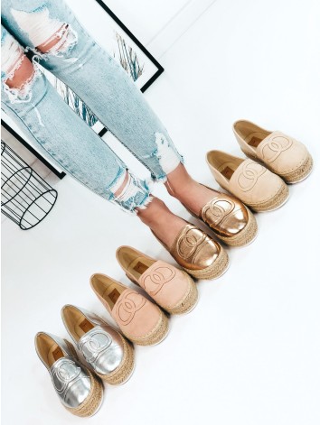 Dámske strieborné espadrilky Chamela