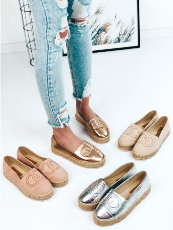 Dámske strieborné espadrilky Chamela