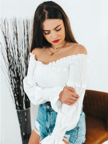 Dámsky krátky biely Crop-top