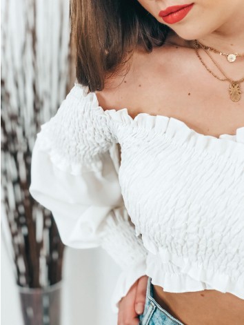 Dámsky krátky biely Crop-top