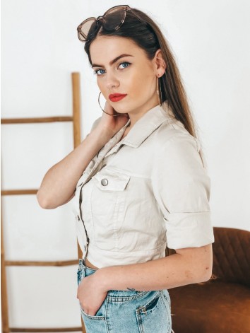 Dámska béžová krátka vestička