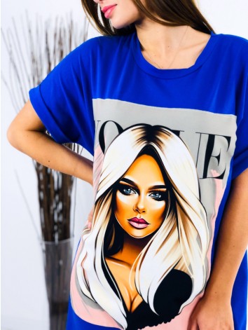 Dámske modré tričkové šaty Vogue