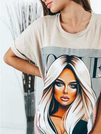 Dámske hnedé tričkové šaty Vogue