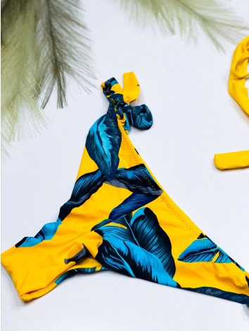 Dámske žlté dvojdielne plavky s volánmi