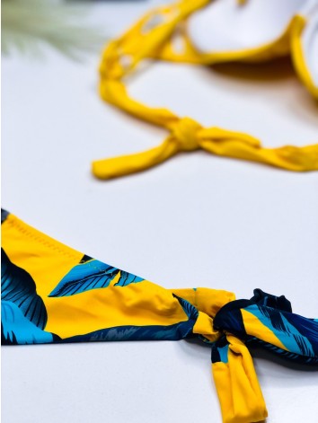 Dámske žlté dvojdielne plavky s volánmi