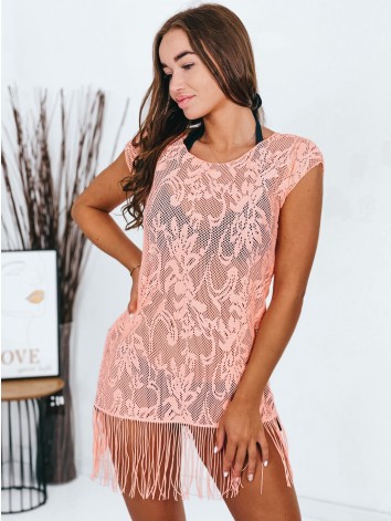 Dámske čipkované korálové kimono so strapcami