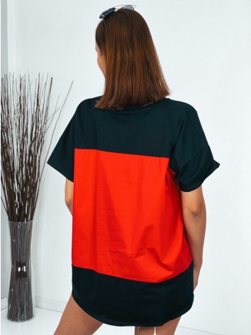 Dámske predĺžené čierno-červené tričko Beauty QUEEN