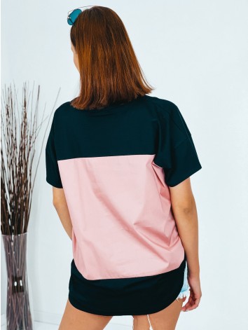 Dámske predĺžené čierno-ružové tričko Beauty QUEEN