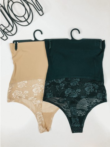 Dámske čipkované čierne sťahovacie prádlo