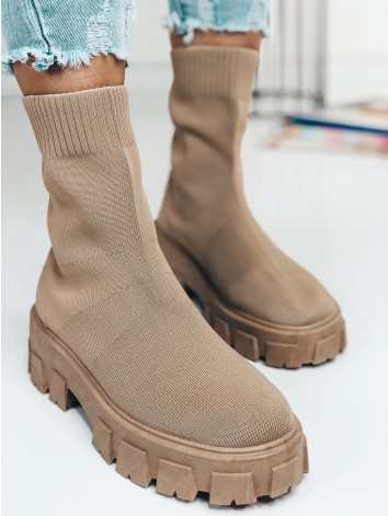 Dámske béžové naťahovacie čižmy