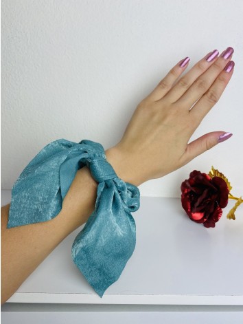 Scrunchie tyrkysová gumička do vlasov