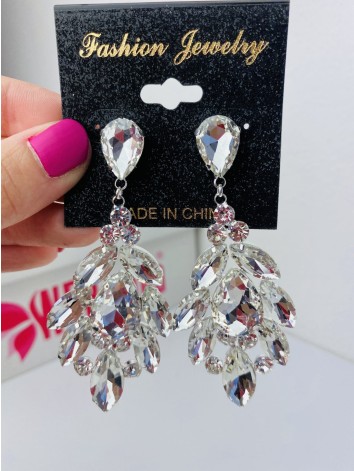 Dámske strieborné kamienkové náušnice