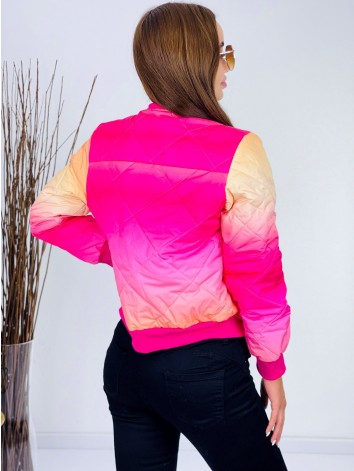 Dámska krátka ružovo-oranžová vesta s dlhým rukávom