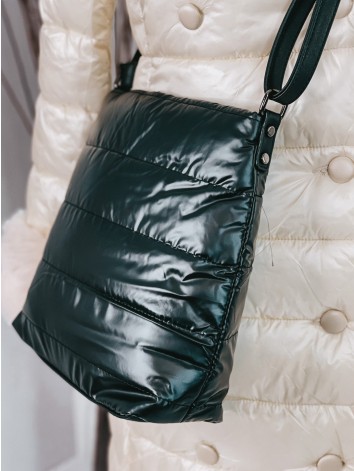 Dámska čierna šušťáková crossbody kabelka