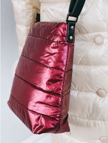 Dámska bordová šušťáková crossbody kabelka