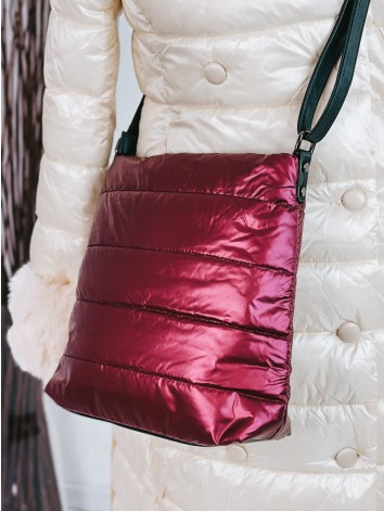 Dámska bordová šušťáková crossbody kabelka