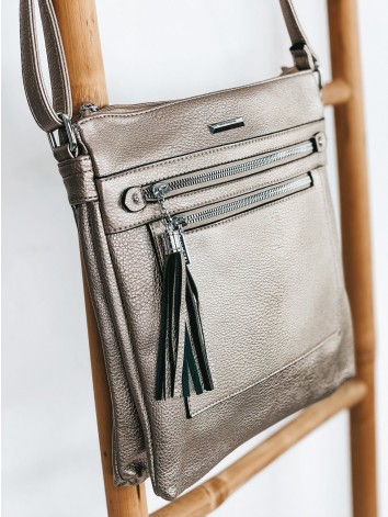 Dámska metalická koženková crossbody kabelka