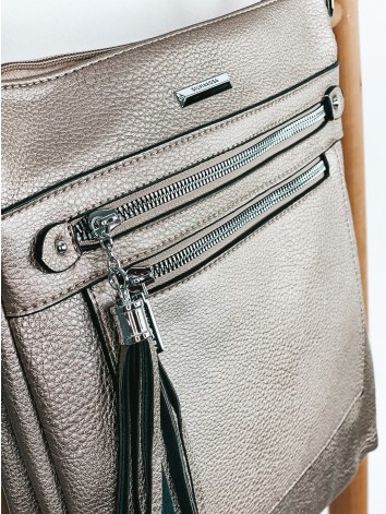 Dámska metalická koženková crossbody kabelka