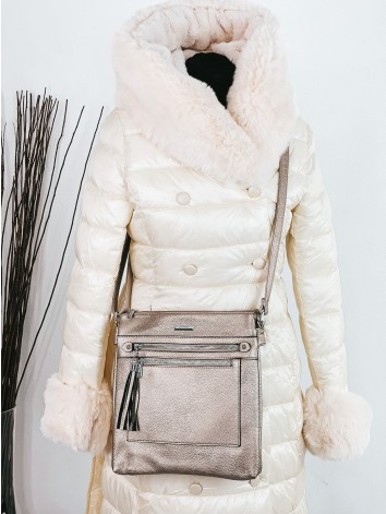 Dámska metalická koženková crossbody kabelka