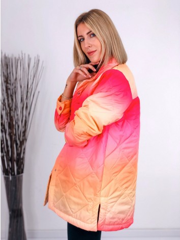 Dámska prechodná ružovo-oranžová dúhová bunda