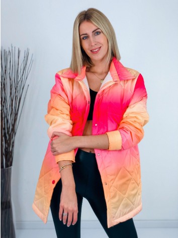 Dámska prechodná ružovo-oranžová dúhová bunda