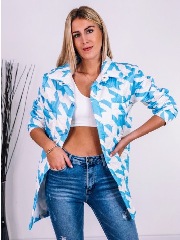 Dámska prechodná modro-biela dúhová bunda