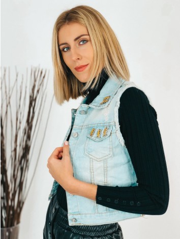 Dámska krátka modrá rifľová vesta